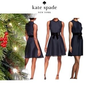 Kate Spade NY Sz. 2 Star Bright Bow And Flare Dress In Navy